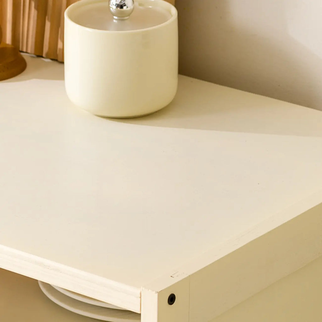 Narrow Rectangular Rattan Bamboo Sideboard with Open Shelf