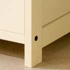 Narrow Rectangular Rattan Bamboo Sideboard with Open Shelf