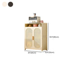 Narrow Rectangular Rattan Bamboo Sideboard with Open Shelf