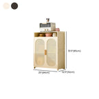 Narrow Rectangular Rattan Bamboo Sideboard with Open Shelf