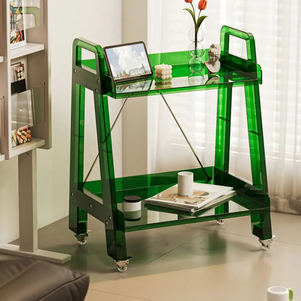 Modern Milky White Four Legs Acrylic Sofa End Table