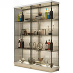 Stylish Metal Glass Floor Display Cabinet with LED Lighting