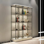 Stylish Metal Glass Floor Display Cabinet with LED Lighting