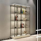 Stylish Metal Glass Floor Display Cabinet with LED Lighting