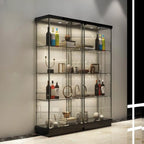 Stylish Metal Glass Floor Display Cabinet with LED Lighting