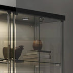 Stylish Metal Glass Floor Display Cabinet with LED Lighting