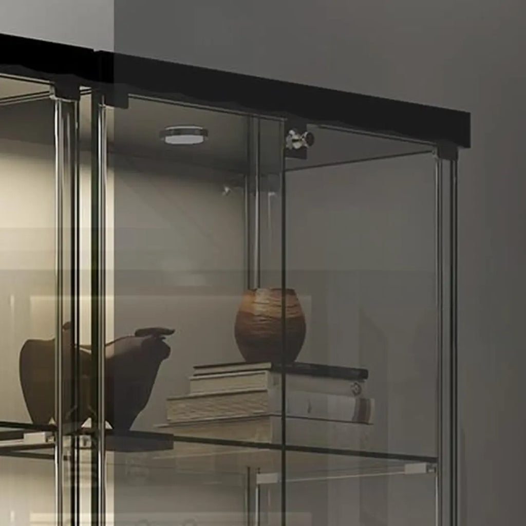 Stylish Metal Glass Floor Display Cabinet with LED Lighting