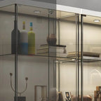 Stylish Metal Glass Floor Display Cabinet with LED Lighting