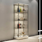 Stylish Metal Glass Floor Display Cabinet with LED Lighting