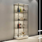 Stylish Metal Glass Floor Display Cabinet with LED Lighting