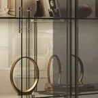 Stylish Metal Glass Floor Display Cabinet with LED Lighting