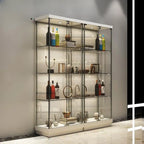Stylish Metal Glass Floor Display Cabinet with LED Lighting