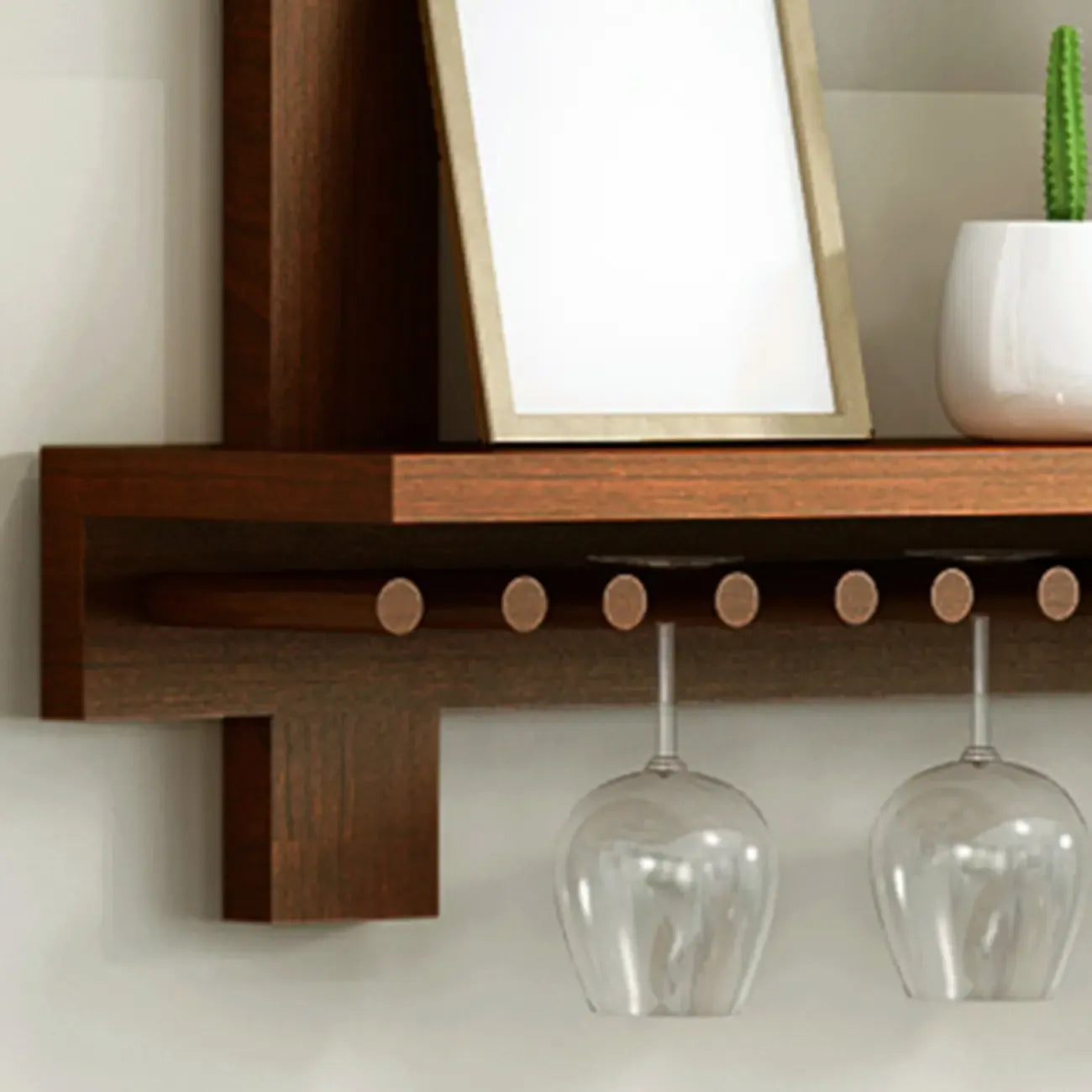 Vintage Hanging Wine Bottle and Glass Rack with Shelf