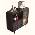 Modern Wooden 2-Drawer Open Shelving Buffet Cabinet