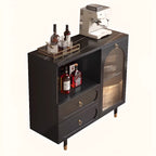 Modern Wooden 2-Drawer Open Shelving Buffet Cabinet