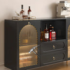 Modern Wooden 2-Drawer Open Shelving Buffet Cabinet
