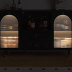 Modern Wooden 2-Drawer Open Shelving Buffet Cabinet