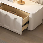 White Modern Long Wooden TV Stand with Drawers