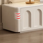 White Modern Long Wooden TV Stand with Drawers