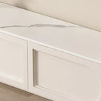 White Modern Long Wooden TV Stand with Drawers