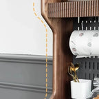 Kitchen Brown Wooden Open Storage Sideboard with Hutch