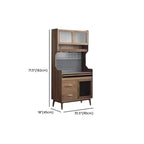 Kitchen Brown Wooden Open Storage Sideboard with Hutch