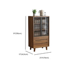 Brown Wooden 3-Drawer Sliding Door Buffet Cabinet