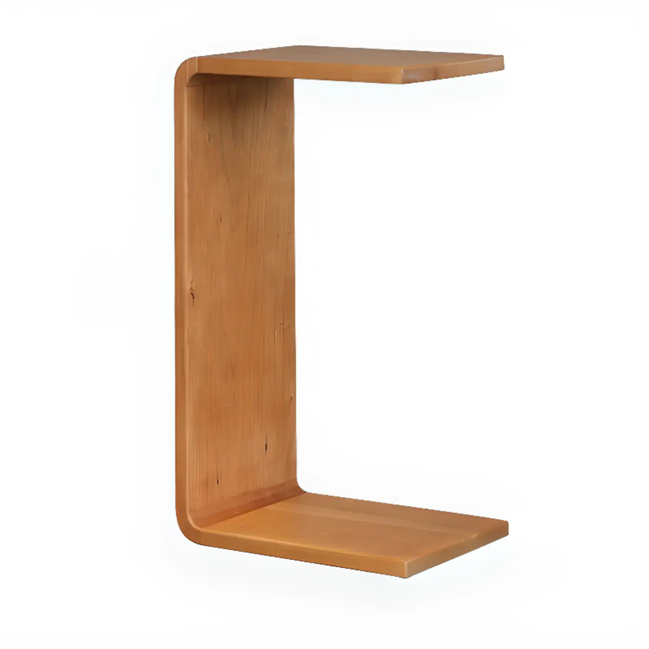 C Shaped Modern Wood Rectangular Side Table For Living Room