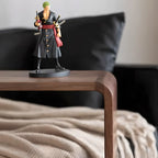 C Shaped Modern Wood Rectangular Side Table For Living Room