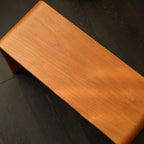 C Shaped Modern Wood Rectangular Side Table For Living Room