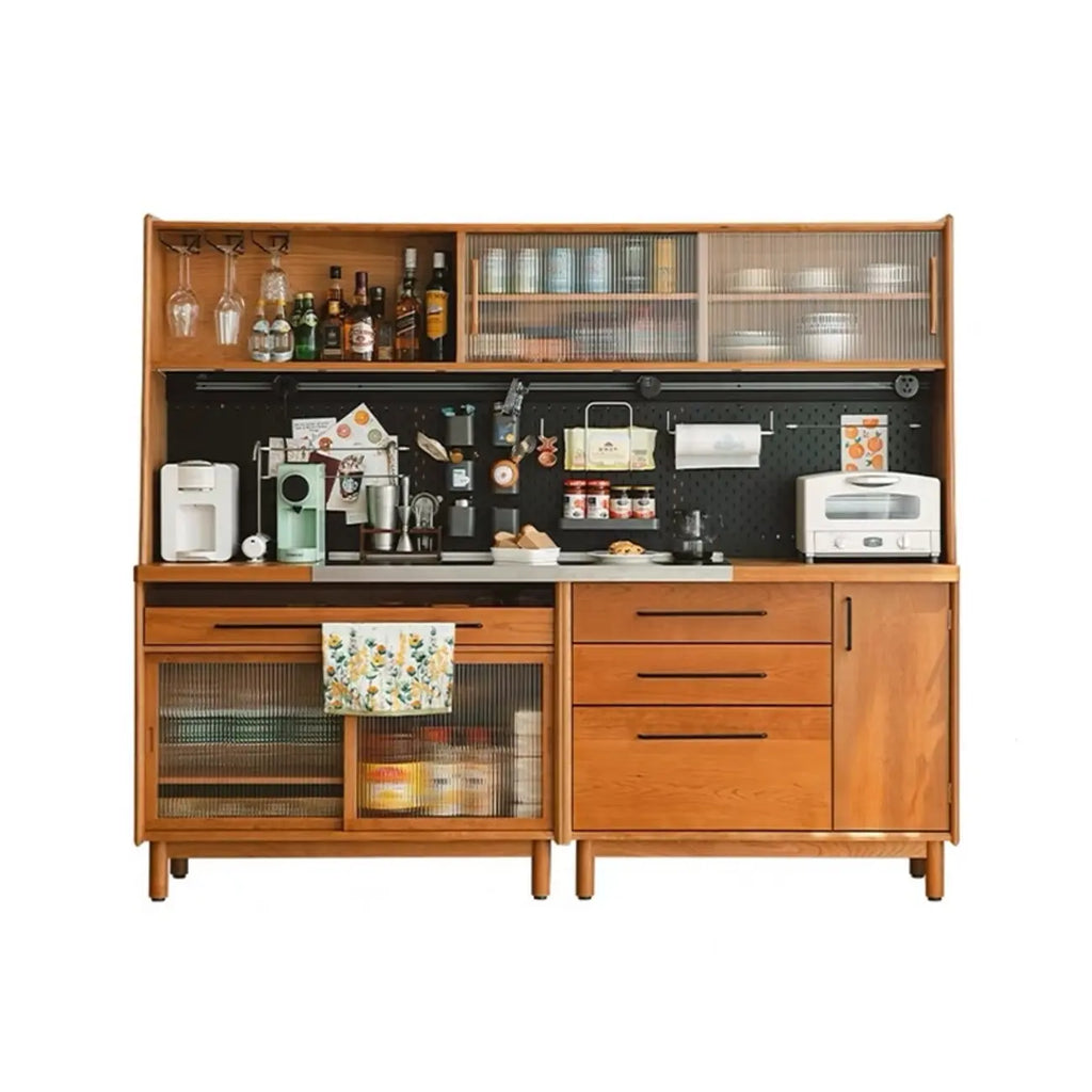 Modern Cherry Pine Kitchen Storage Cabinet
