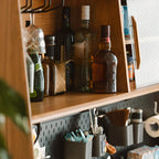 Modern Cherry Pine Kitchen Storage Cabinet