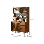 Modern Pine Cherry Wood Sliding Door Buffet