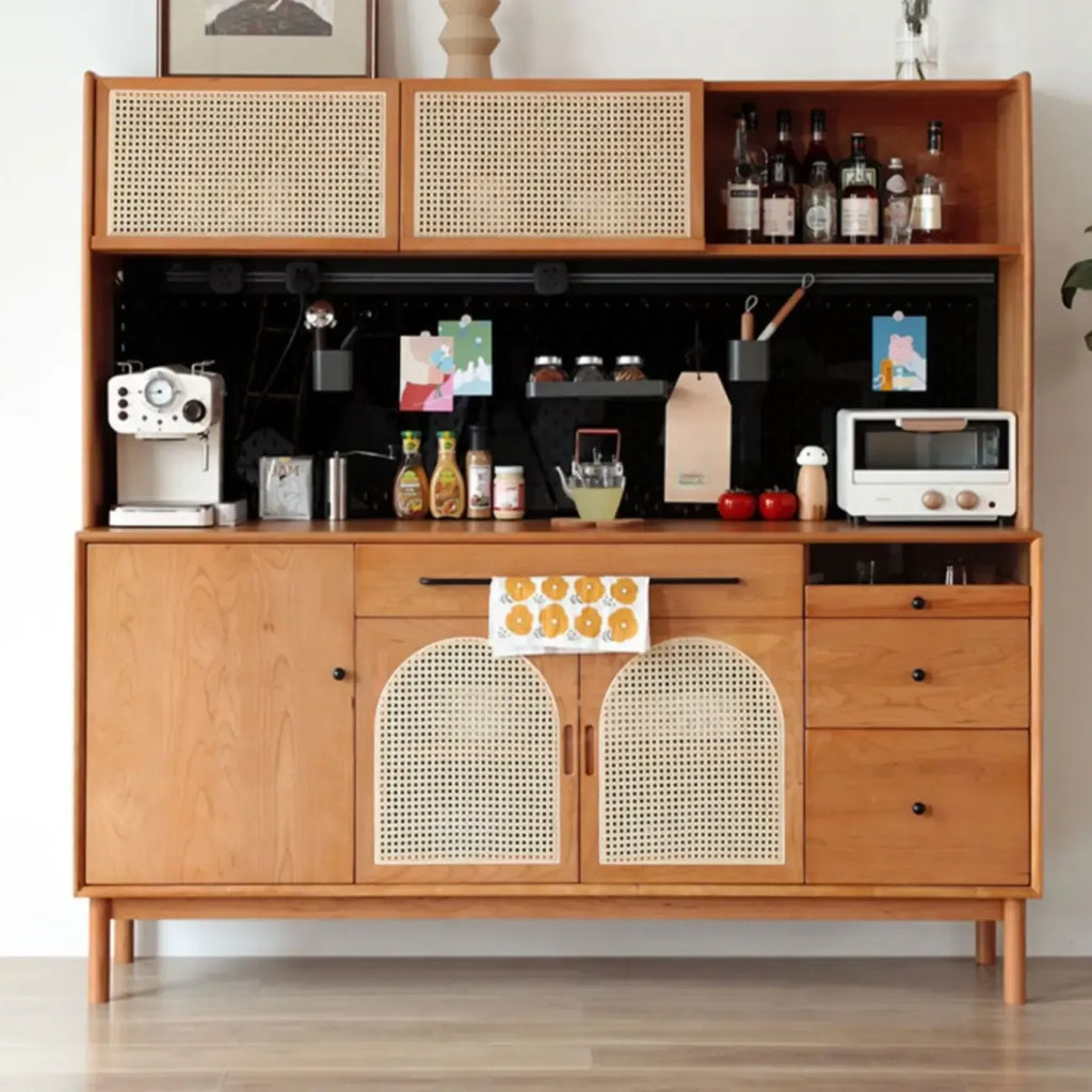 Modern Pine Cherry Wood Narrow Kitchen Sideboard