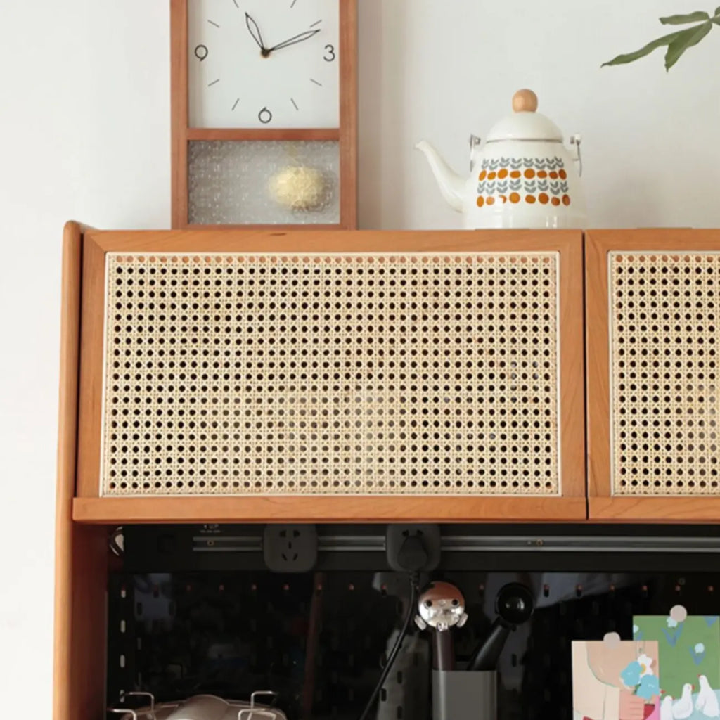 Modern Pine Cherry Wood Narrow Kitchen Sideboard