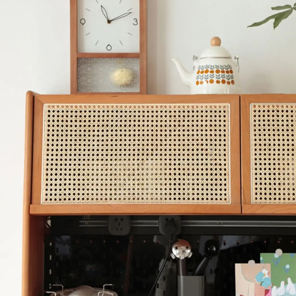 Modern Pine Cherry Wood Narrow Kitchen Sideboard