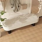 Modern Beige Upholstered Bedroom Bench Metal Frame