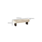 Modern Beige Upholstered Bedroom Bench Metal Frame