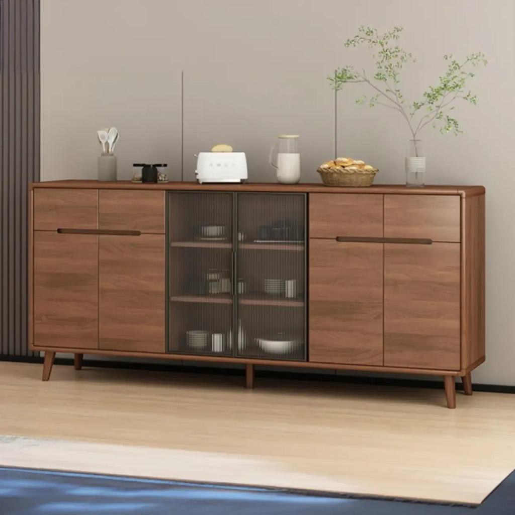 Modern Wood Buffet with Spacious Storage Cabinets