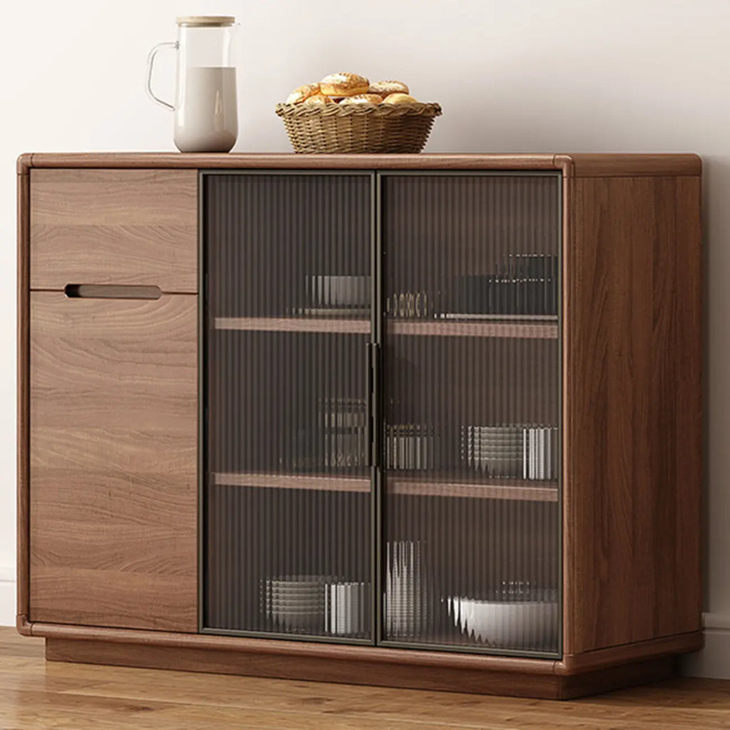 Modern Wood Buffet with Spacious Storage Cabinets