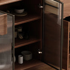 Modern Wood Buffet with Spacious Storage Cabinets