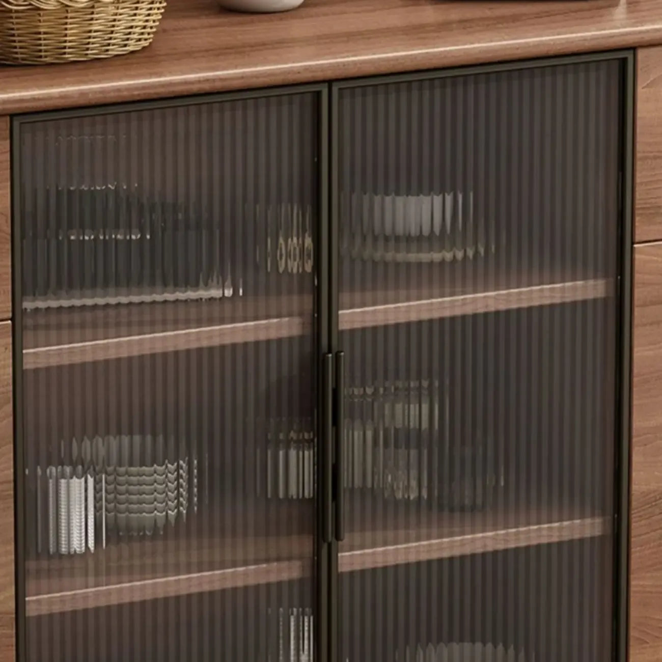 Modern Wood Buffet with Spacious Storage Cabinets