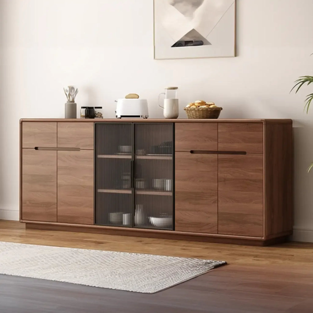 Modern Wood Buffet with Spacious Storage Cabinets