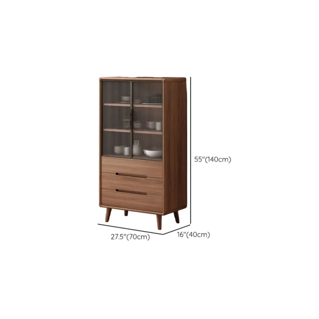 Modern Wood Buffet with Spacious Storage Cabinets