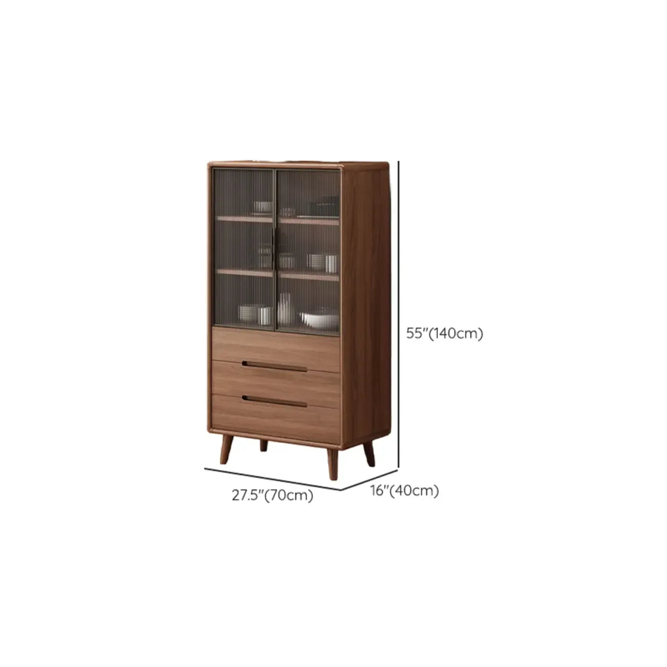 Modern Wood Buffet with Spacious Storage Cabinets