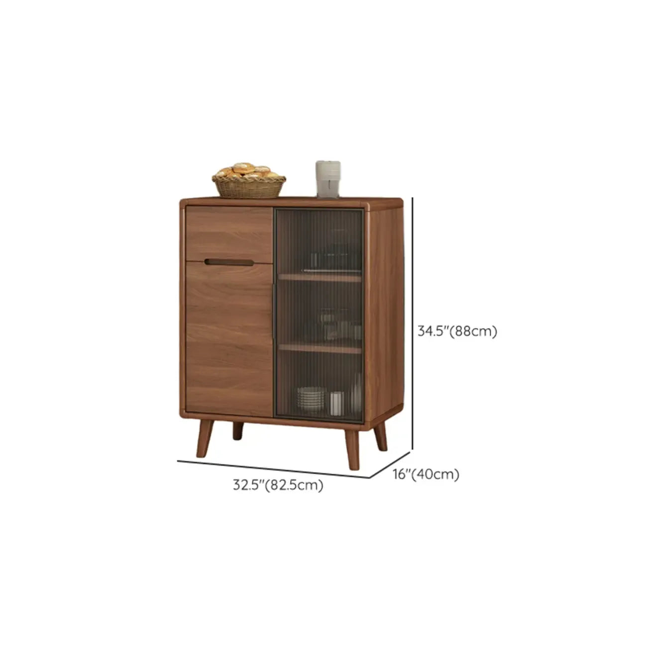 Modern Wood Buffet with Spacious Storage Cabinets