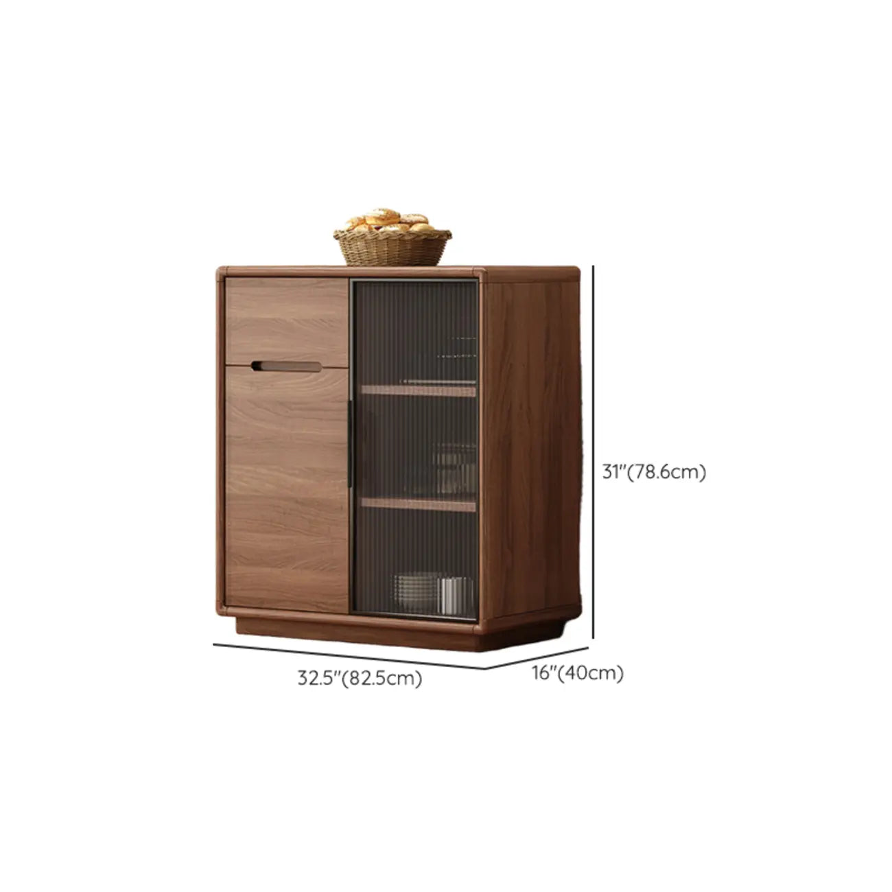 Modern Wood Buffet with Spacious Storage Cabinets