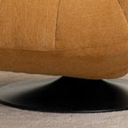 Yellow Trufted Chenille Fabric Swivel Accent Chair