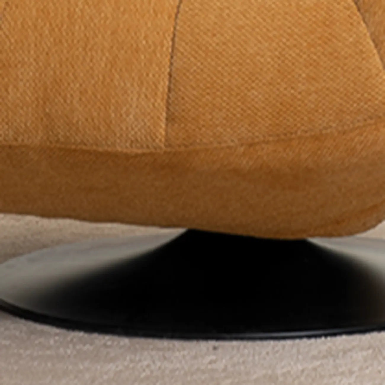 Yellow Trufted Chenille Fabric Swivel Accent Chair