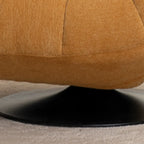 Yellow Trufted Chenille Fabric Swivel Accent Chair